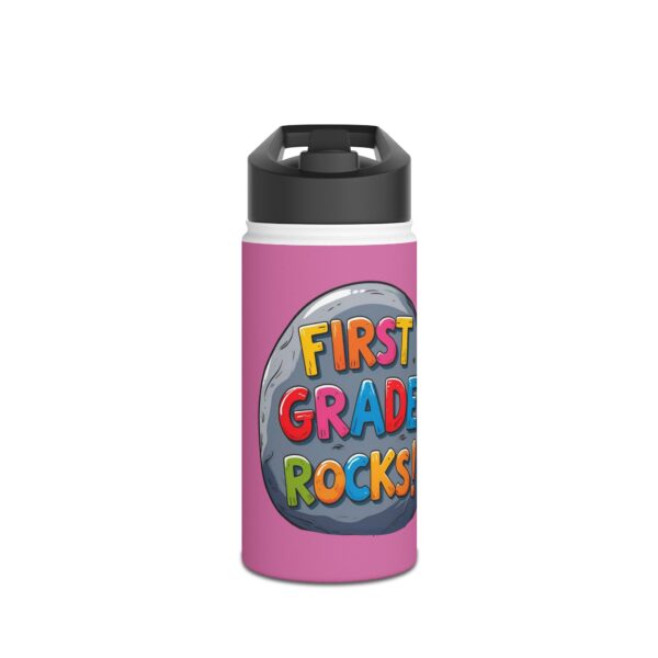 First Grade Rocks (pink) - Stainless Steel Water Bottle