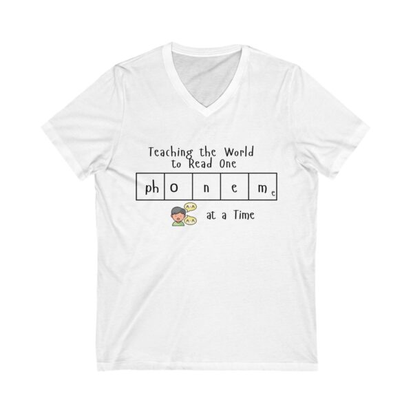 Teaching the World to Read One "Phoneme" at a Time - Unisex V-Neck Tee