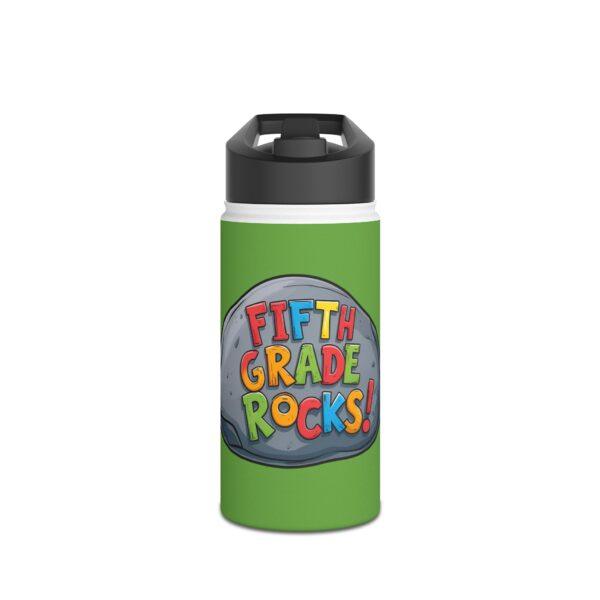 Fifth Grade Rocks (green) - Stainless Steel Water Bottle