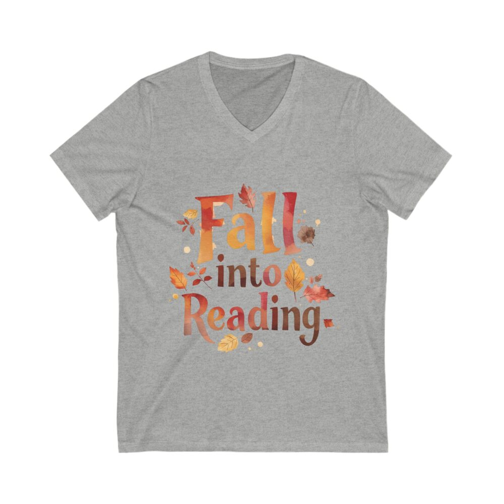 Fall Into Reading - Unisex V-Neck Tee - Image 7