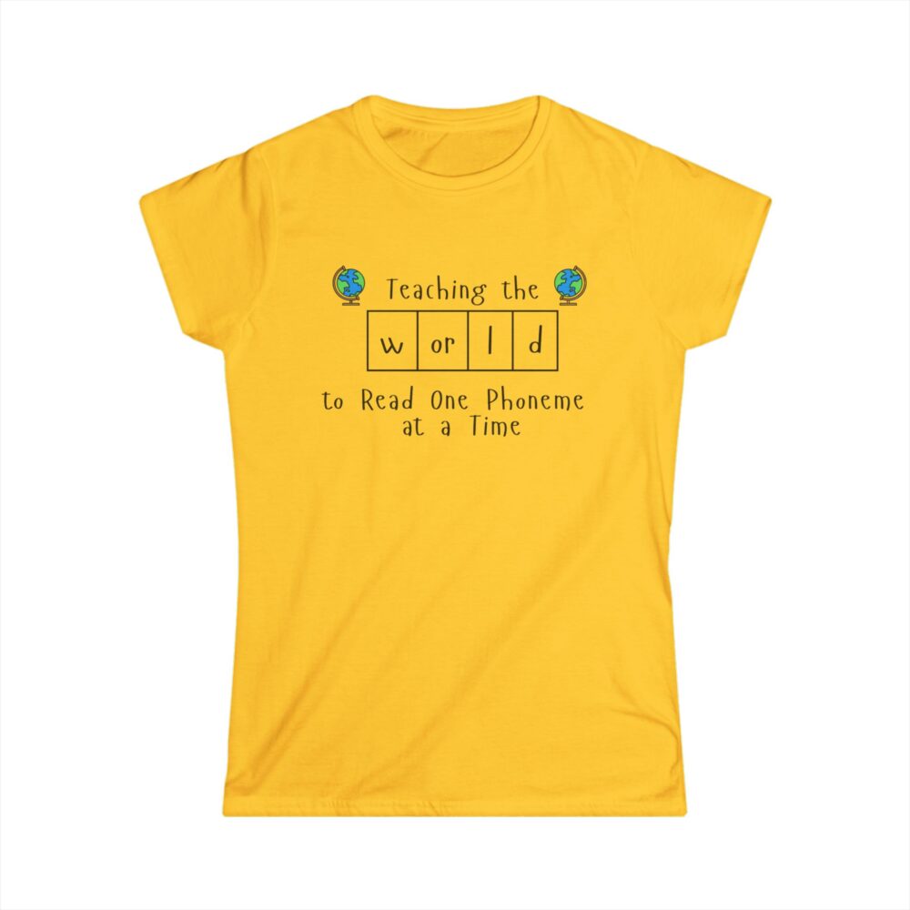 Teaching the "World" to Read One Phoneme at a Time - Women's Soft style t-shirt - Image 7