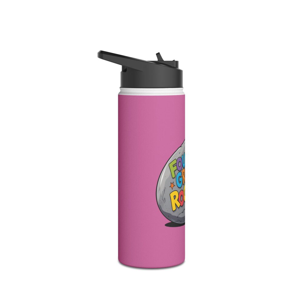 Fourth Grade Rocks (pink) - Stainless Steel Water Bottle - Image 7