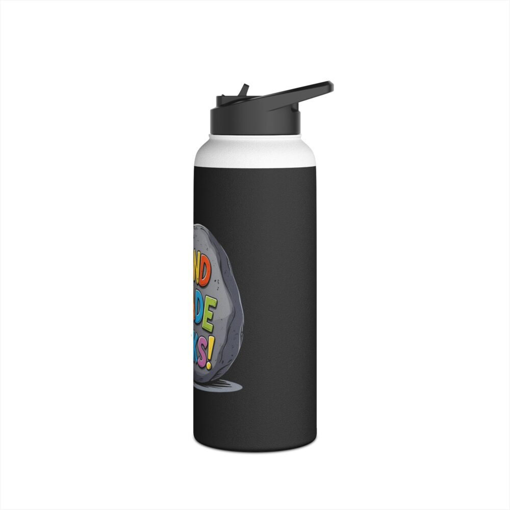 Second Grade Rocks (black) - Stainless Steel Water Bottle - Image 12