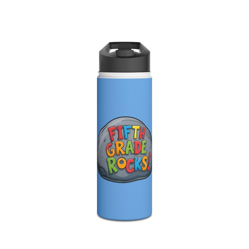 Fifth Grade Rocks (blue) - Stainless Steel Water Bottle - Image 5