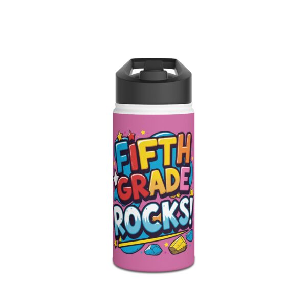 Fifth Grade Rocks (pink) - Stainless Steel Water Bottle