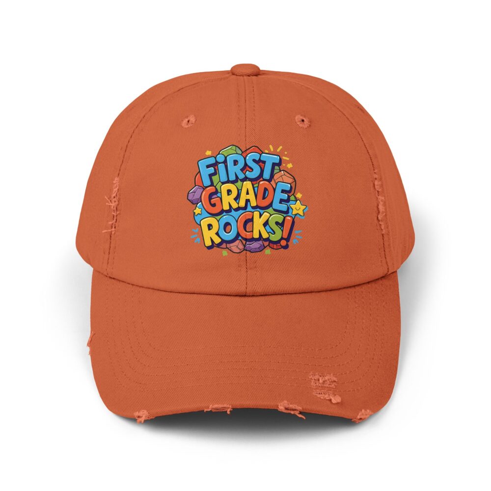 First Grade Rocks, Unisex Adjustable Baseball Cap - Image 9