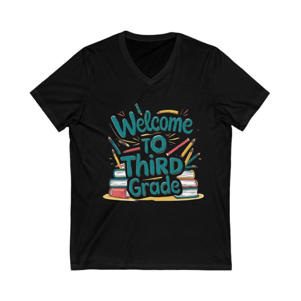 Welcome to Third Grade - Unisex V-Neck Tee - Image 7