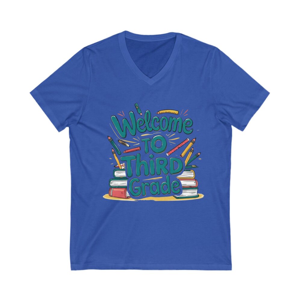 Welcome to Third Grade - Unisex V-Neck Tee - Image 11