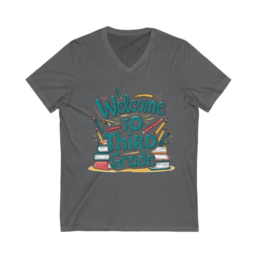 Welcome to Third Grade - Unisex V-Neck Tee - Image 15