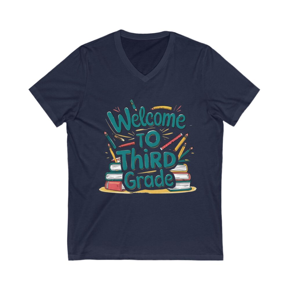 Welcome to Third Grade - Unisex V-Neck Tee - Image 19