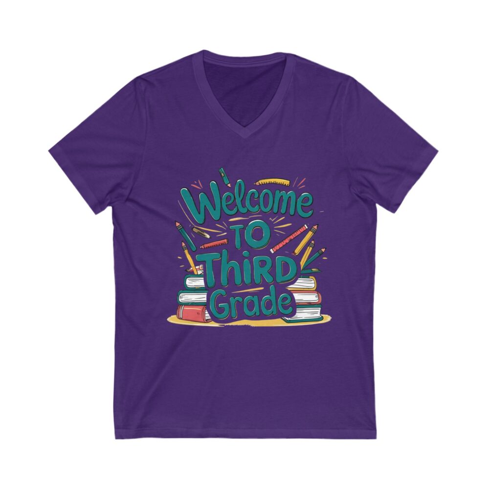 Welcome to Third Grade - Unisex V-Neck Tee - Image 21