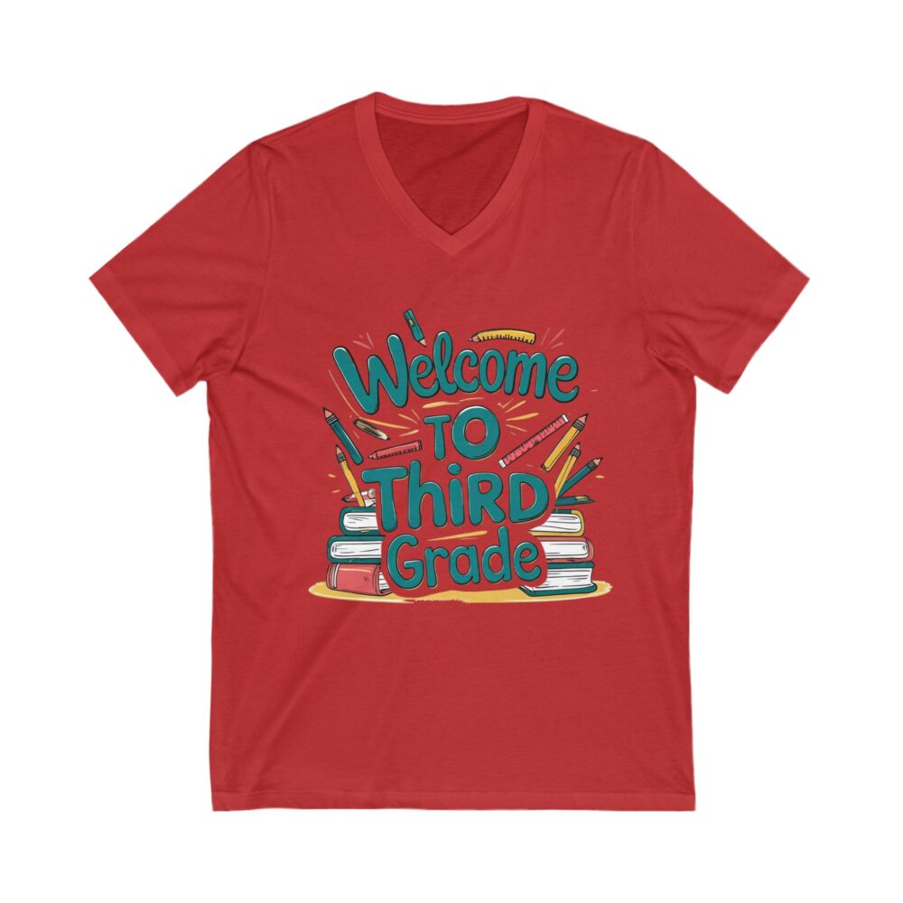Welcome to Third Grade - Unisex V-Neck Tee - Image 23
