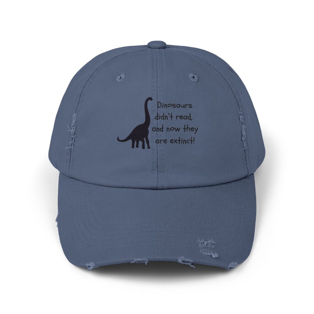 Dinosaurs Didn't Read, and Now They are... (B&W)-Unisex Adjustable Baseball Cap - Image 13