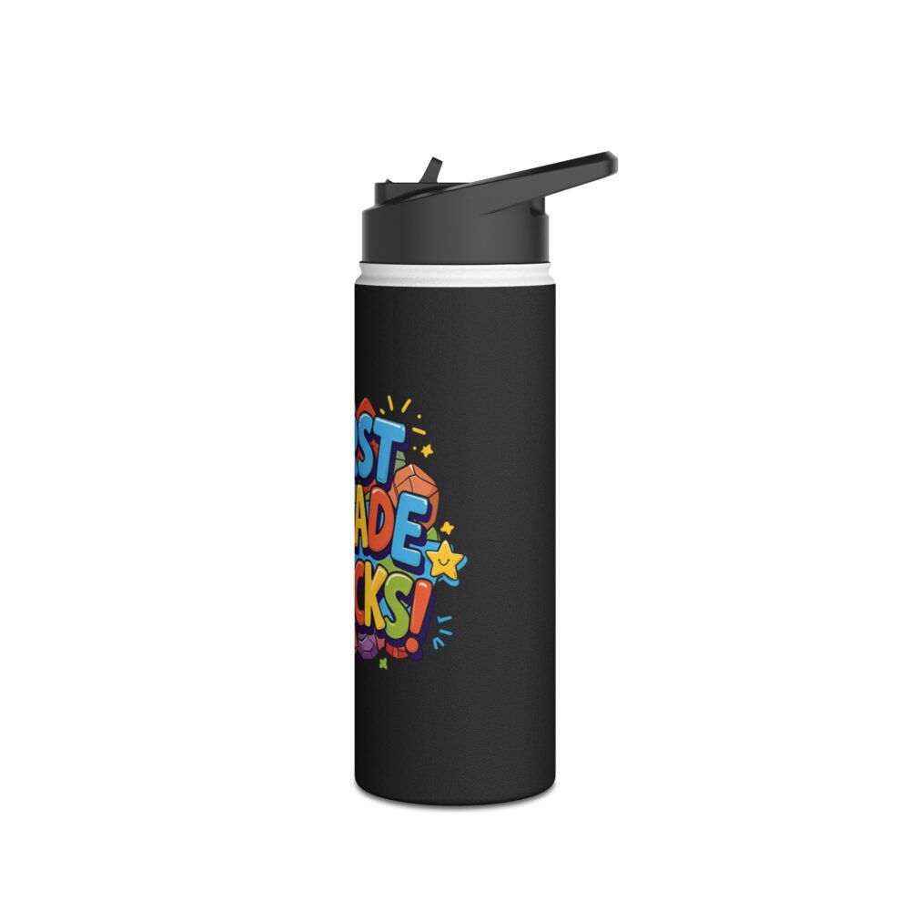 First Grade Rocks (black) - Stainless Steel Water Bottle - Image 8