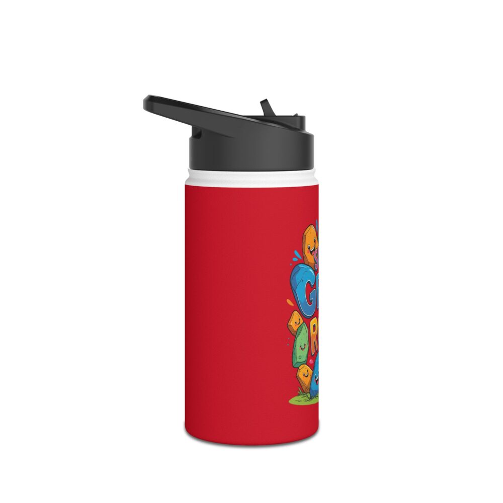 Second Grade Rocks (red) - Stainless Steel Water Bottle - Image 3