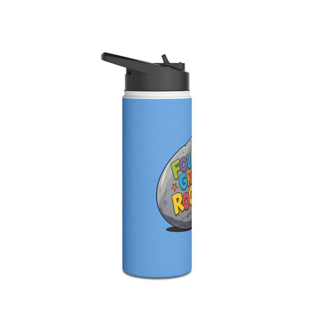 Fourth Grade Rocks (blue) - Stainless Steel Water Bottle - Image 7