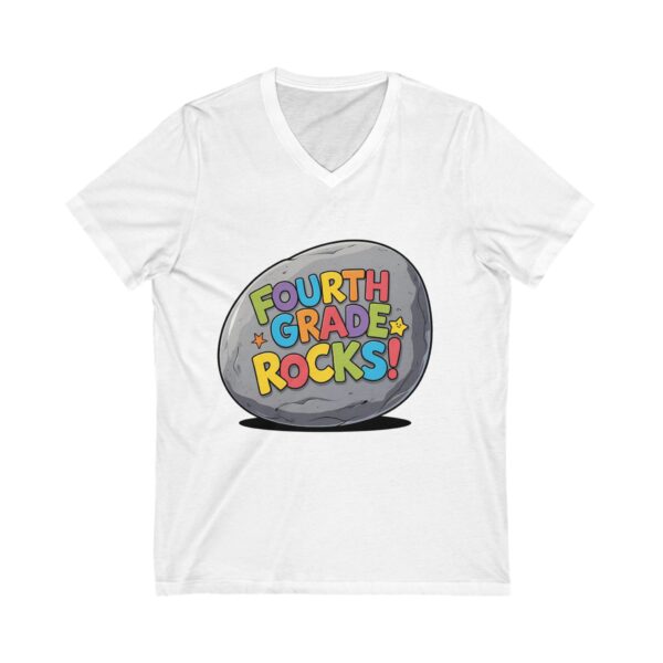 Fourth Grade Rocks - Unisex V-Neck Tee
