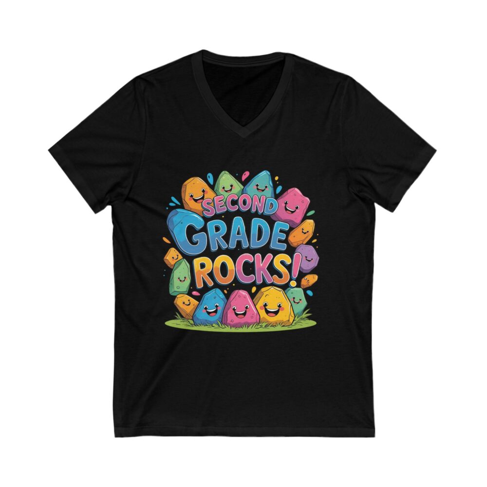 Second Grade Rocks - Unisex V-Neck Tee - Image 7