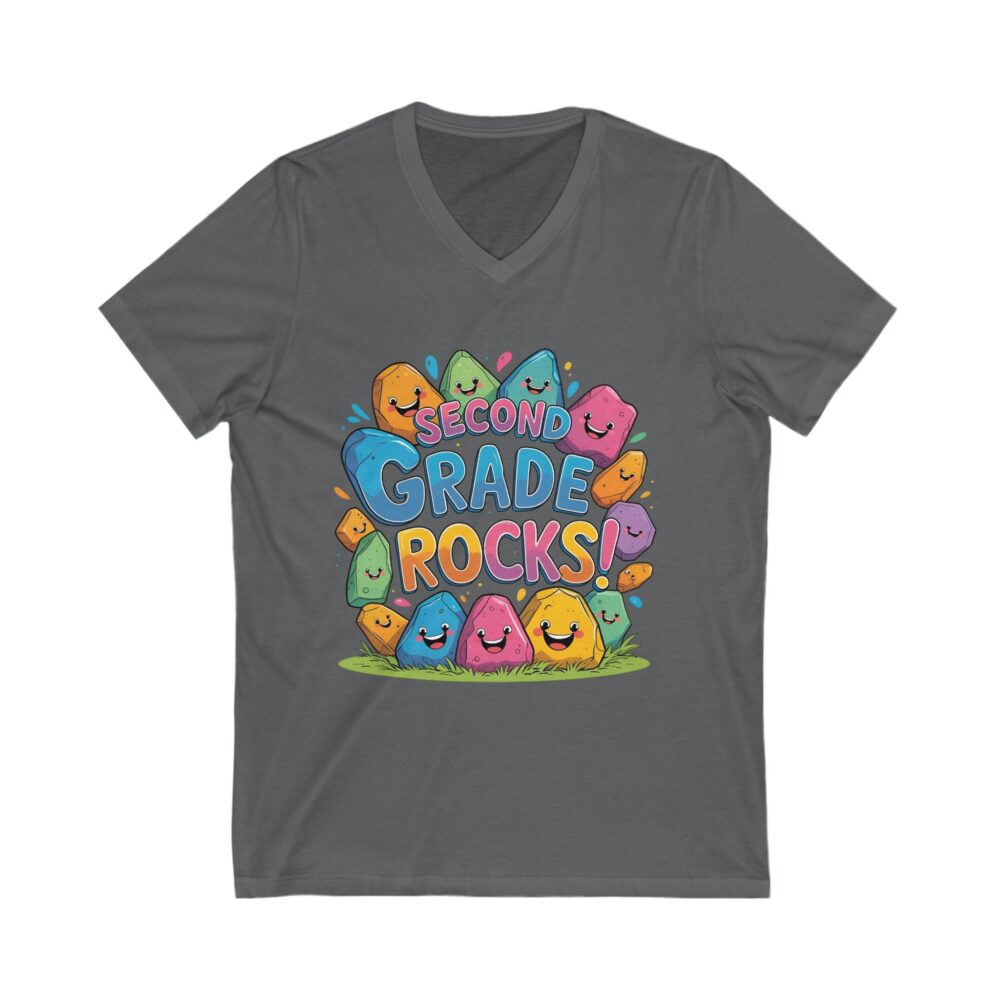 Second Grade Rocks - Unisex V-Neck Tee - Image 15