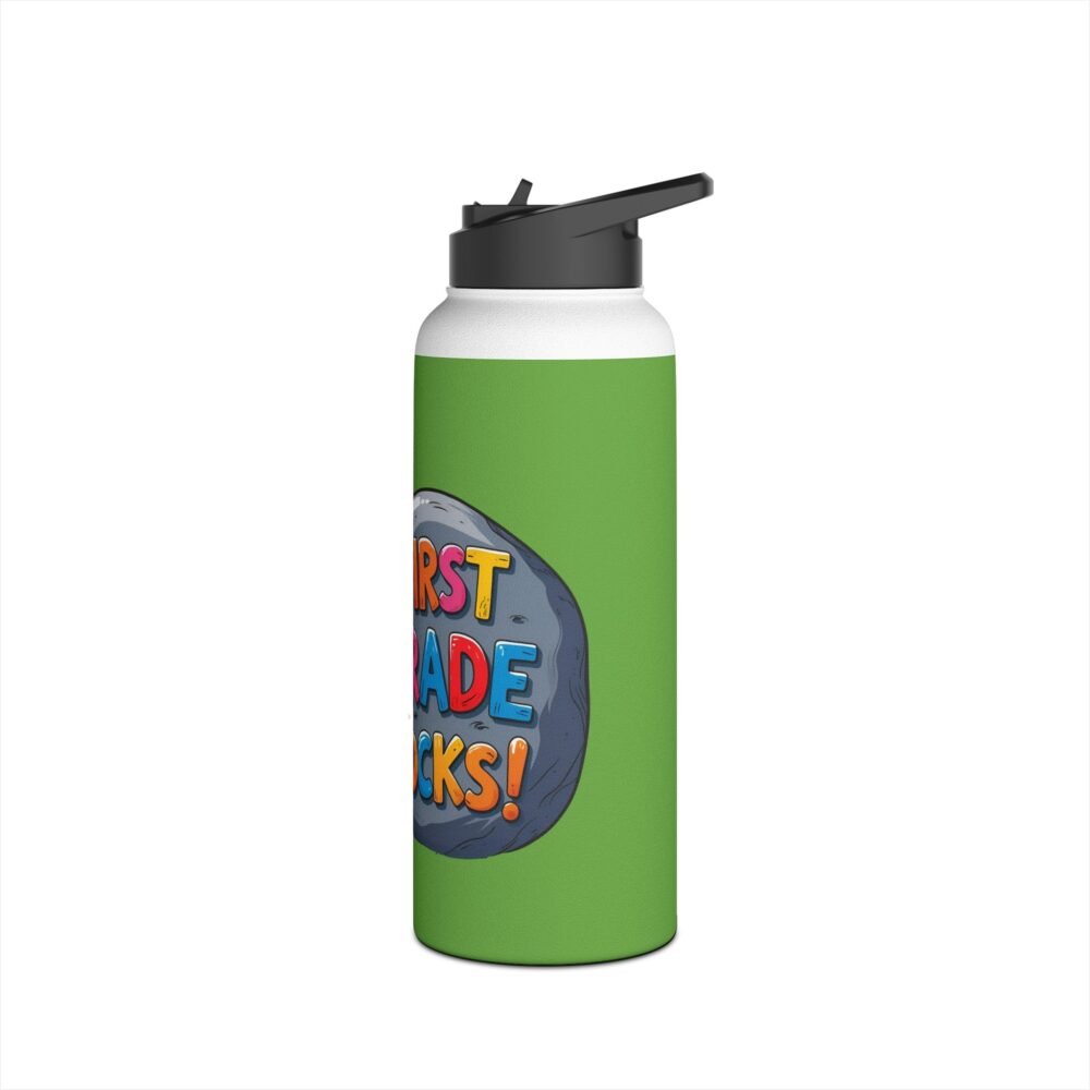 First Grade Rocks (green) - Stainless Steel Water Bottle - Image 12