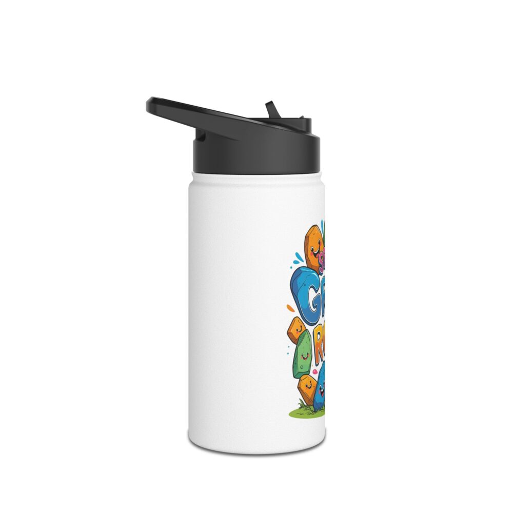 Second Grade Rocks (white) - Stainless Steel Water Bottle - Image 3