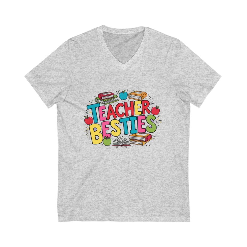 Teacher Besties - Unisex V-Neck Tee - Image 3