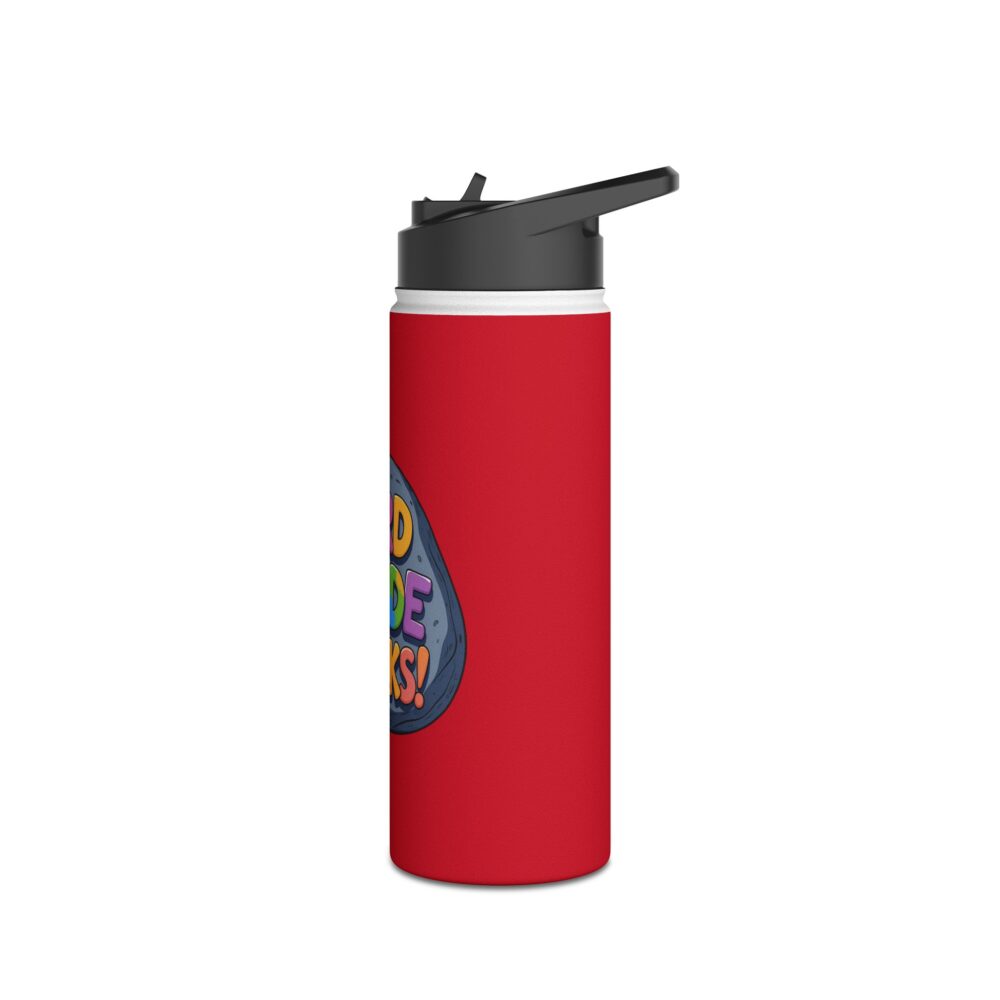 Third Grade Rocks (red) - Stainless Steel Water Bottle - Image 8