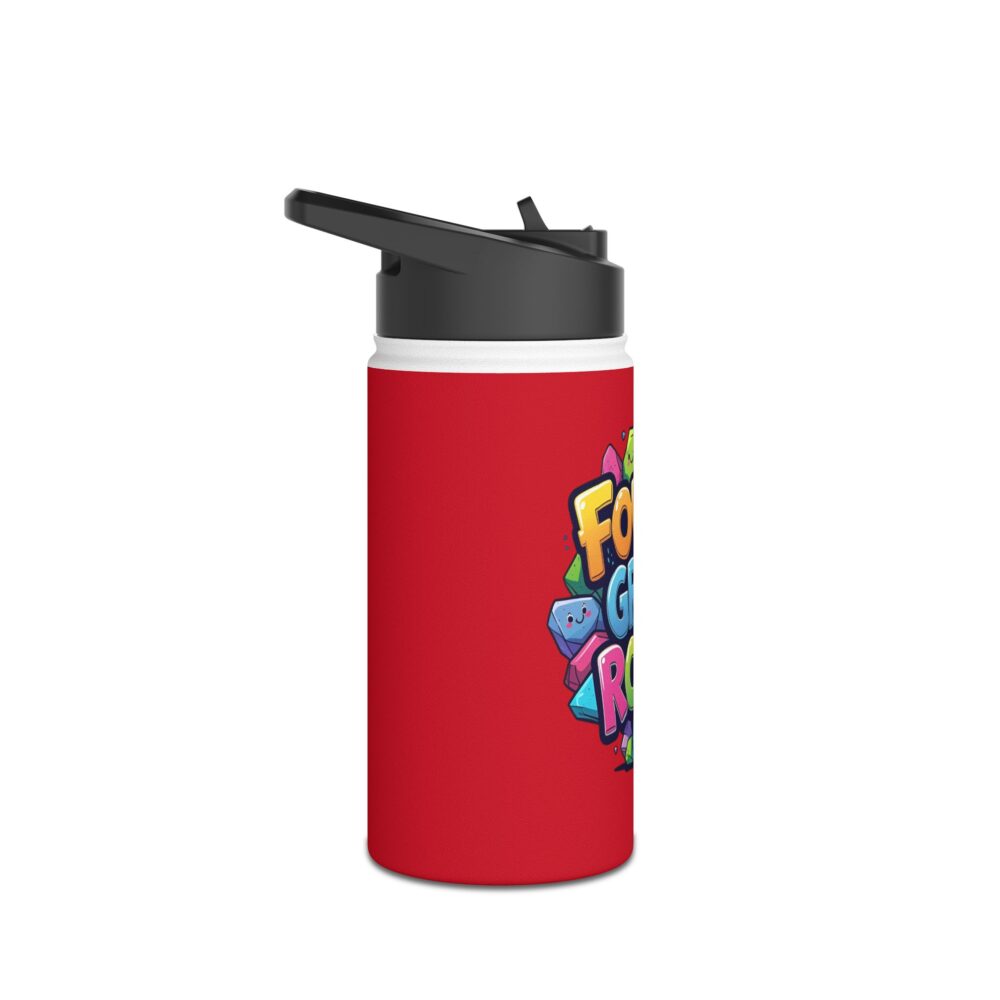 Fourth Grade Rocks (red) - Stainless Steel Water Bottle - Image 3