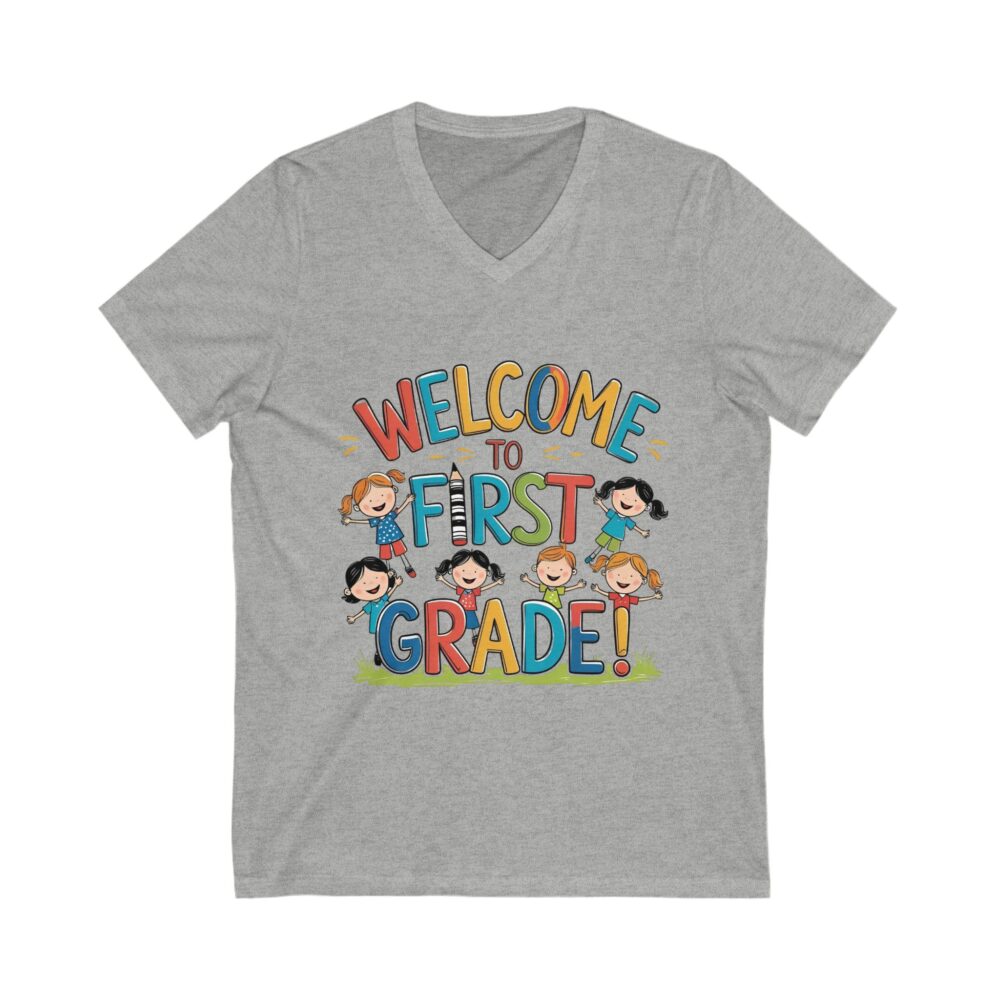Welcome to First Grade - Unisex V-Neck Tee - Image 9