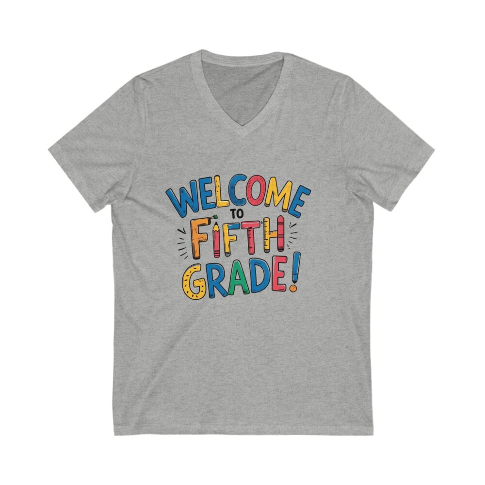 Welcome to Fifth Grade - Unisex V-Neck Tee - Image 9