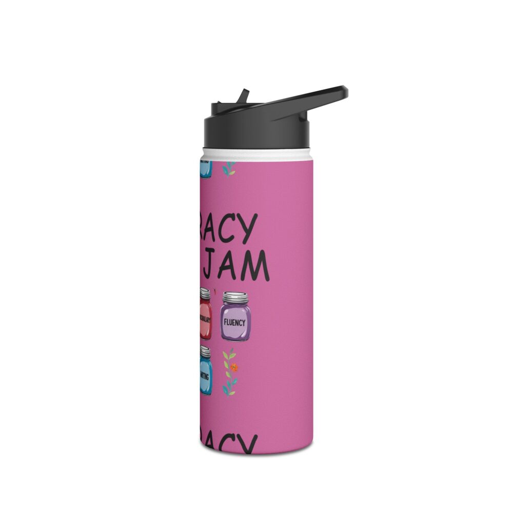 Literacy is My Jam (pink) - Stainless Steel Water Bottle - Image 8