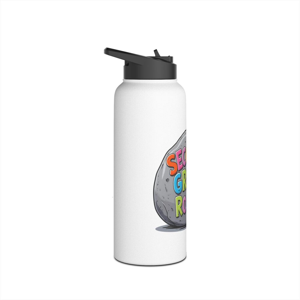Second Grade Rocks (white) - Stainless Steel Water Bottle - Image 11