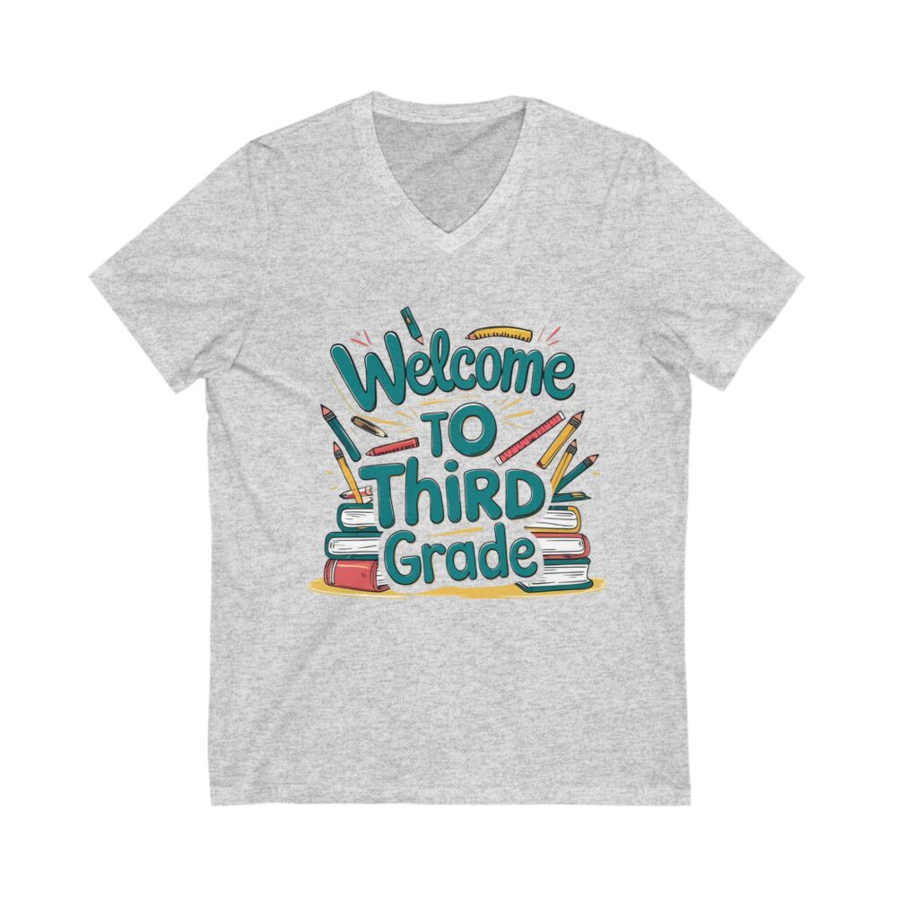 Welcome to Third Grade - Unisex V-Neck Tee - Image 3