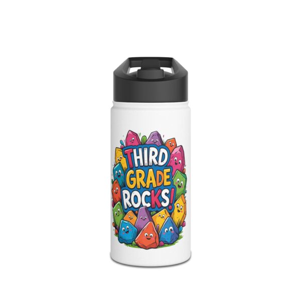 Third Grade Rocks (white) - Stainless Steel Water Bottle