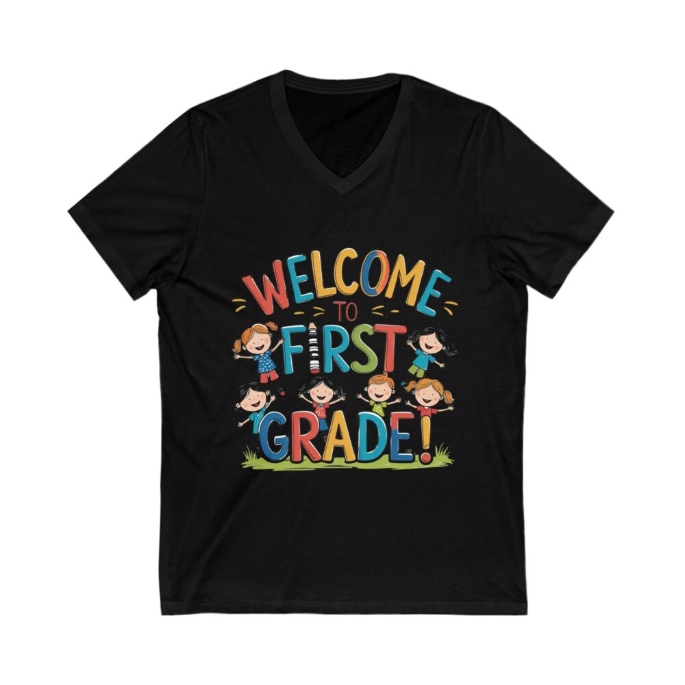 Welcome to First Grade - Unisex V-Neck Tee - Image 7
