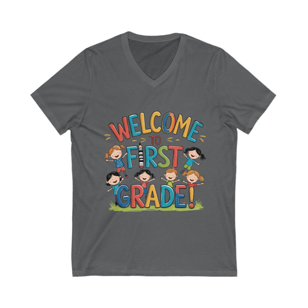 Welcome to First Grade - Unisex V-Neck Tee - Image 15