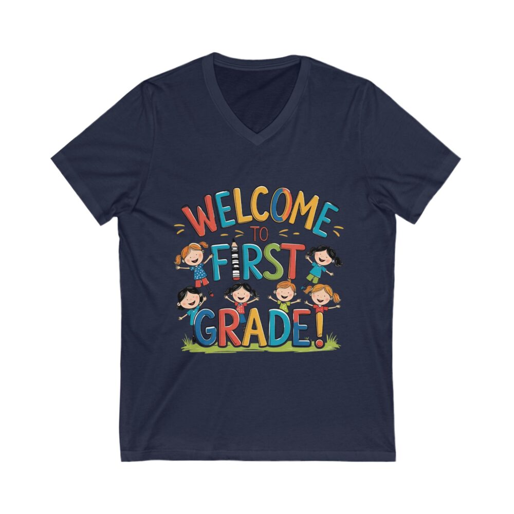 Welcome to First Grade - Unisex V-Neck Tee - Image 19