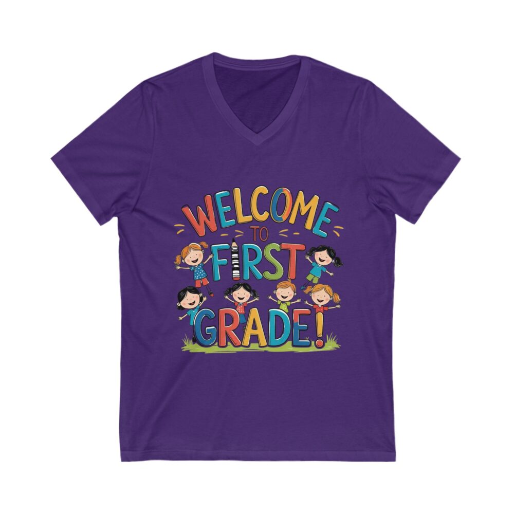 Welcome to First Grade - Unisex V-Neck Tee - Image 21