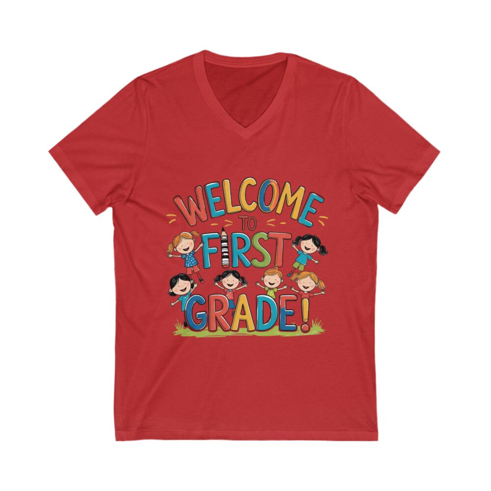 Welcome to First Grade - Unisex V-Neck Tee - Image 23