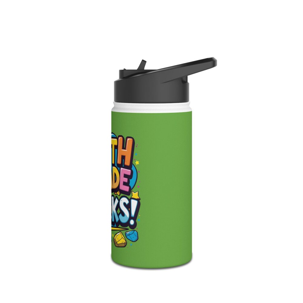 Fifth Grade Rocks (green) - Stainless Steel Water Bottle - Image 4