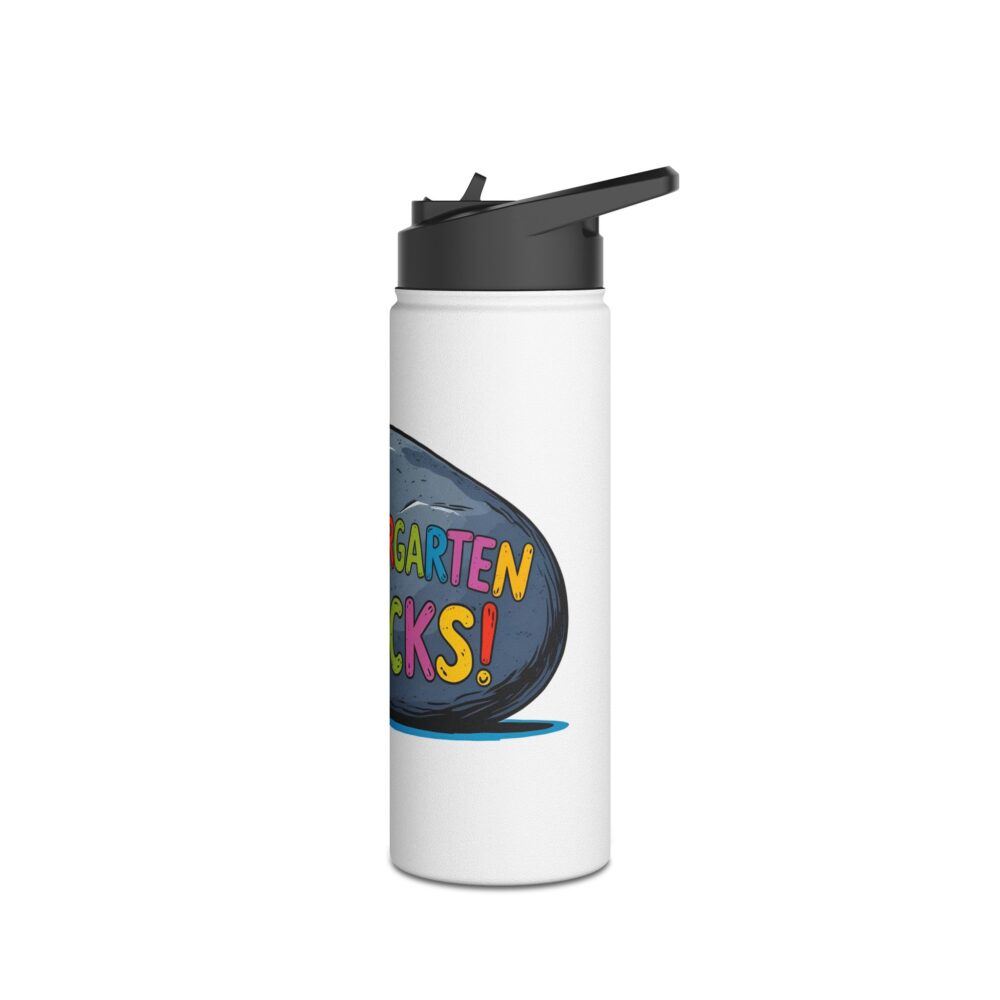 Kindergarten Rocks (white) - Stainless Steel Water Bottle - Image 8
