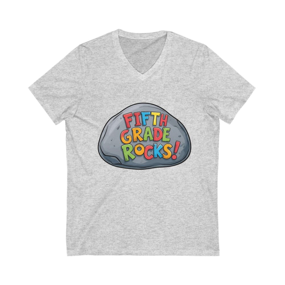 Fifth Grade Rocks - Unisex V-Neck Tee - Image 3