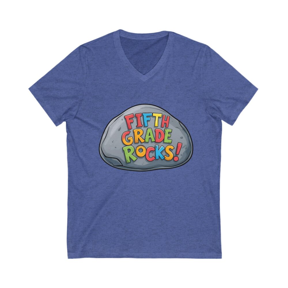 Fifth Grade Rocks - Unisex V-Neck Tee - Image 13