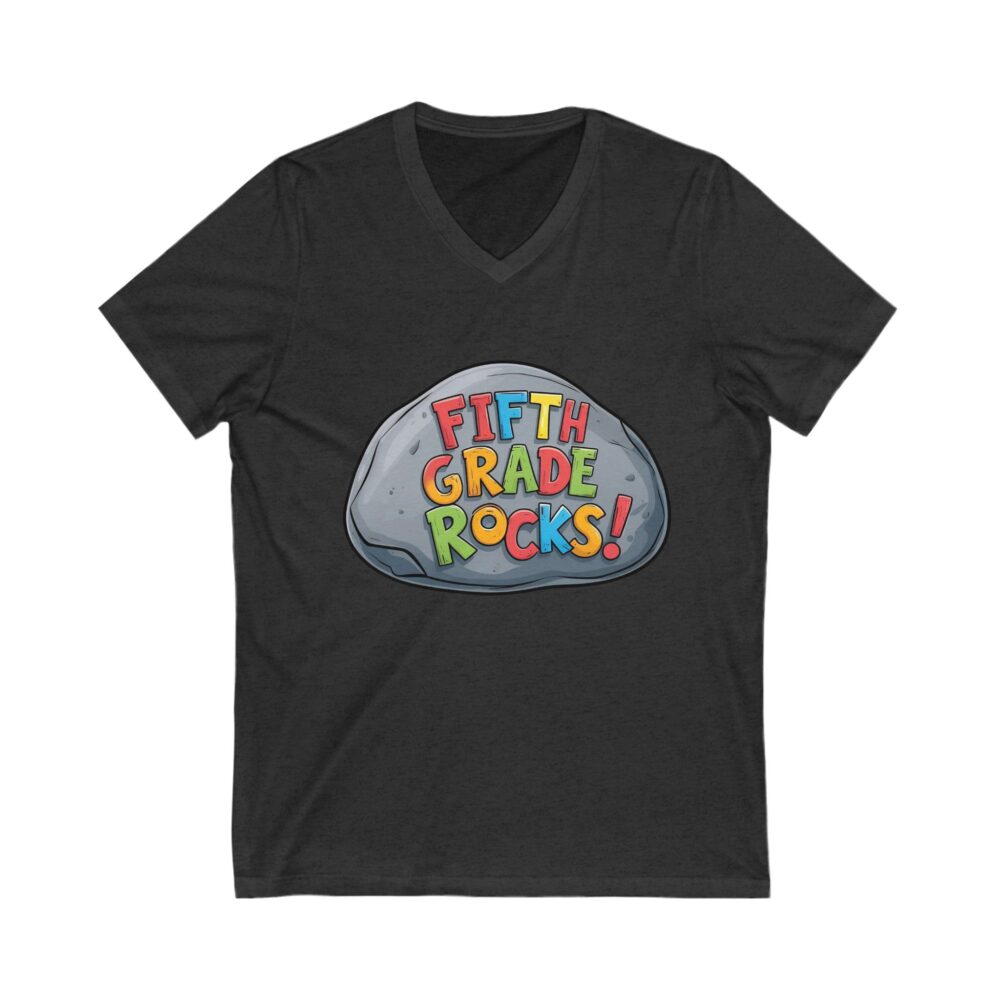 Fifth Grade Rocks - Unisex V-Neck Tee - Image 17