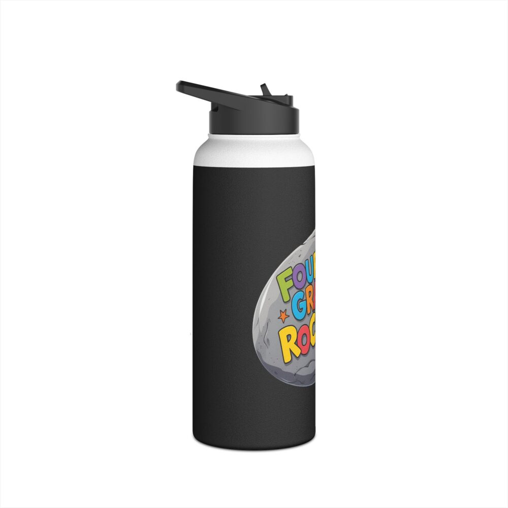 Fourth Grade Rocks (black) - Stainless Steel Water Bottle - Image 11