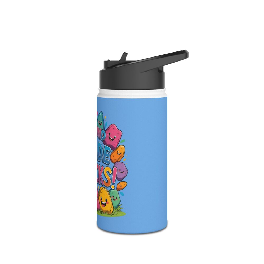Second Grade Rocks (blue) - Stainless Steel Water Bottle - Image 4