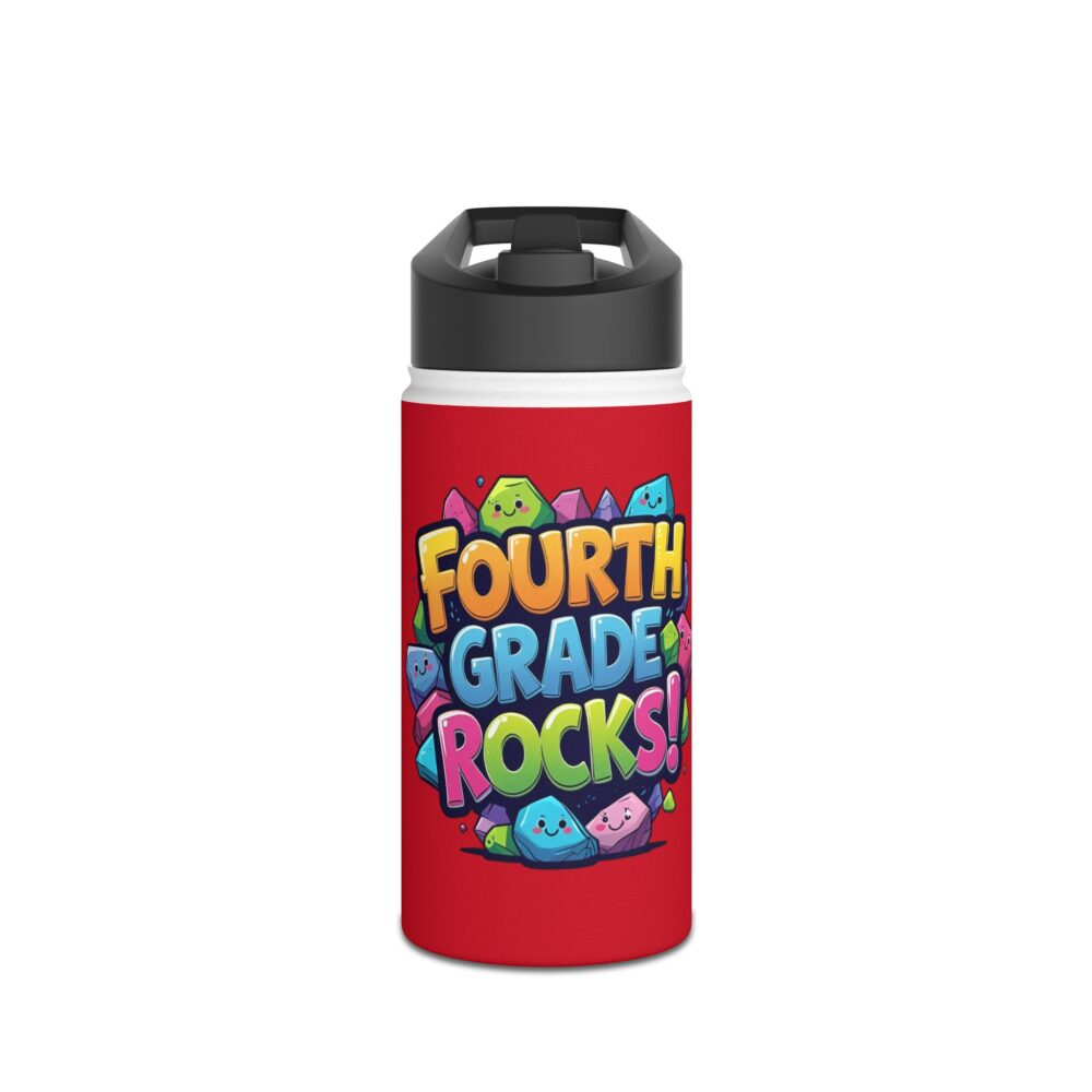 Fourth Grade Rocks (red) - Stainless Steel Water Bottle