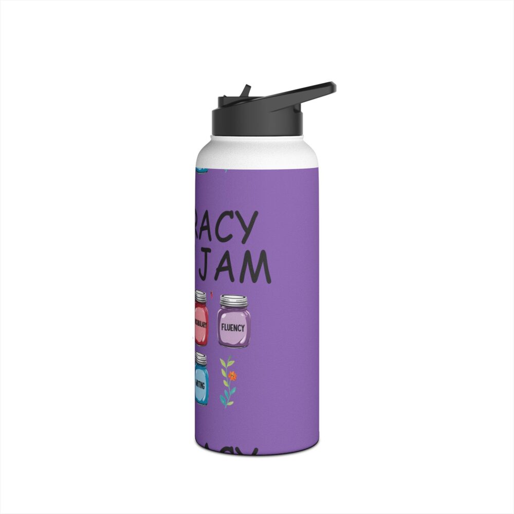 Literacy is My Jam (Purple) - Stainless Steel Water Bottle - Image 12