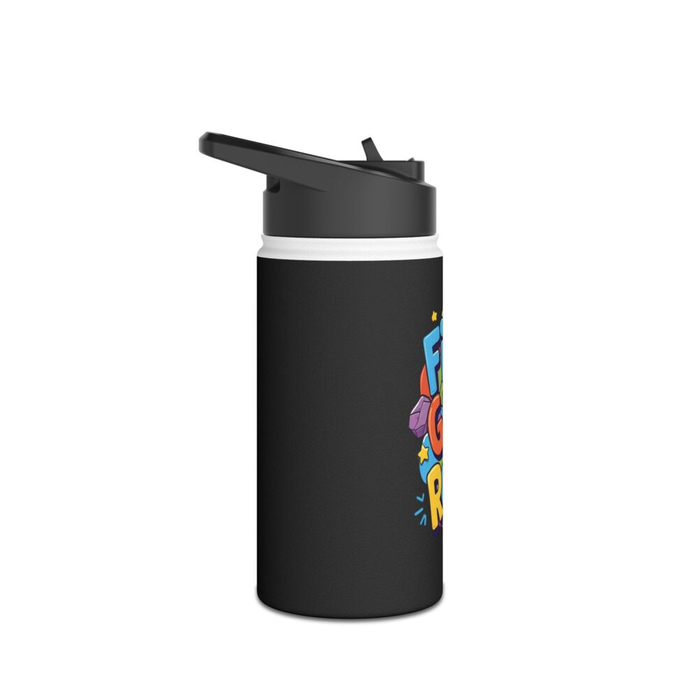 First Grade Rocks (black) - Stainless Steel Water Bottle - Image 3