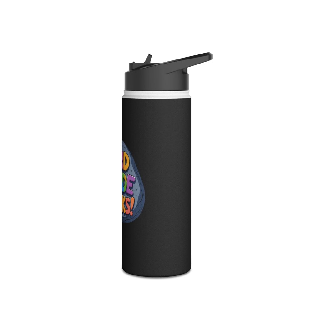 Third Grade Rocks (black) - Stainless Steel Water Bottle - Image 8